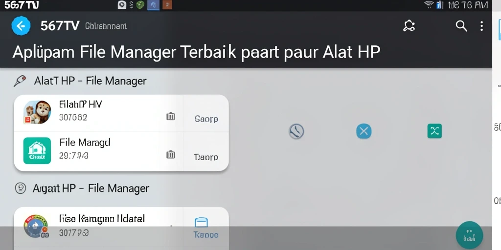 Screenshot antarmuka 567TV menampilkan fitur pengelolaan file yang intuitif.