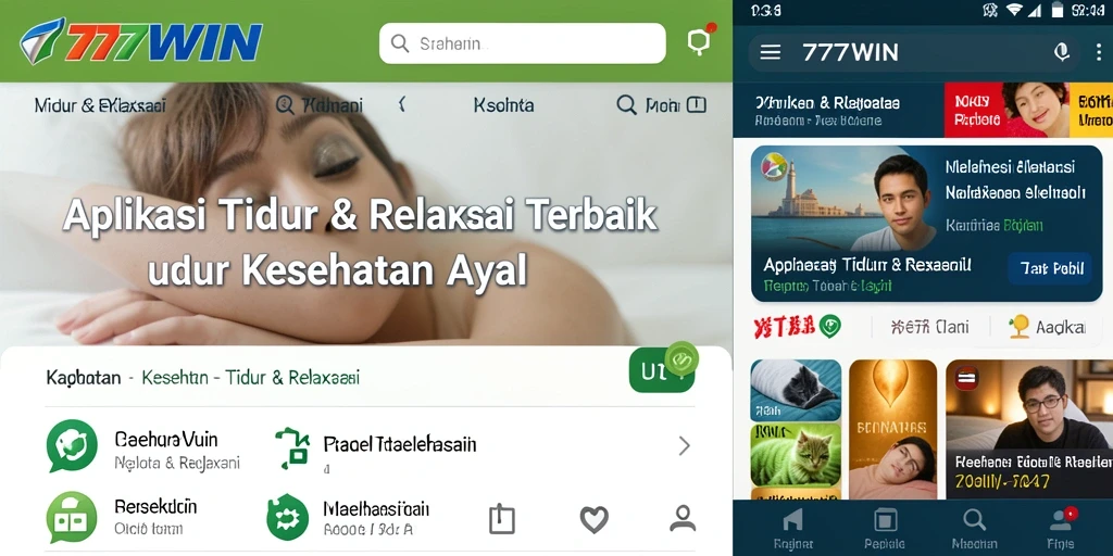 Antarmuka aplikasi 777WIN yang sederhana dan menenangkan.