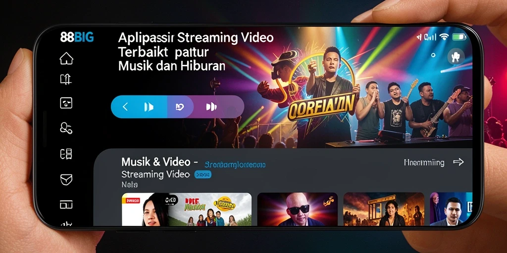 Antarmuka aplikasi Streaming Video 88BIG yang menarik dan fungsional.