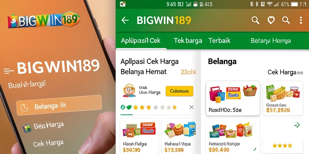 Tampilan antarmuka aplikasi BIGWIN189 untuk cek harga produk.