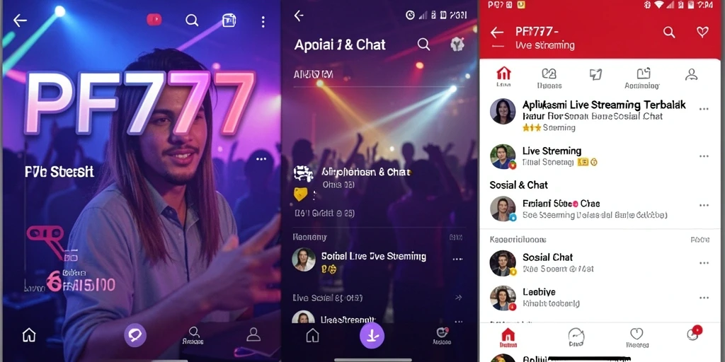 Antarmuka pengguna PF777 yang intuitif dan menarik untuk Live Streaming.