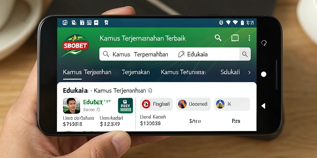 Screenshot antarmuka user-friendly aplikasi SBOBET dengan fungsi Kamus Terjemahan.