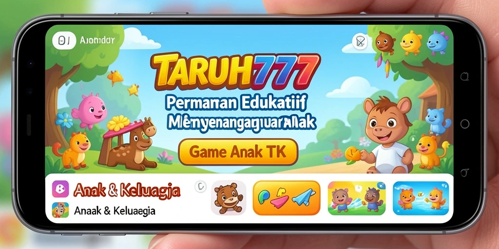 Tampilan antarmuka TARUH777 yang ceria dan interaktif untuk anak-anak.