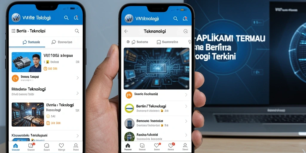 Tampilan antarmuka aplikasi VW108 yang menarik dan informatif.